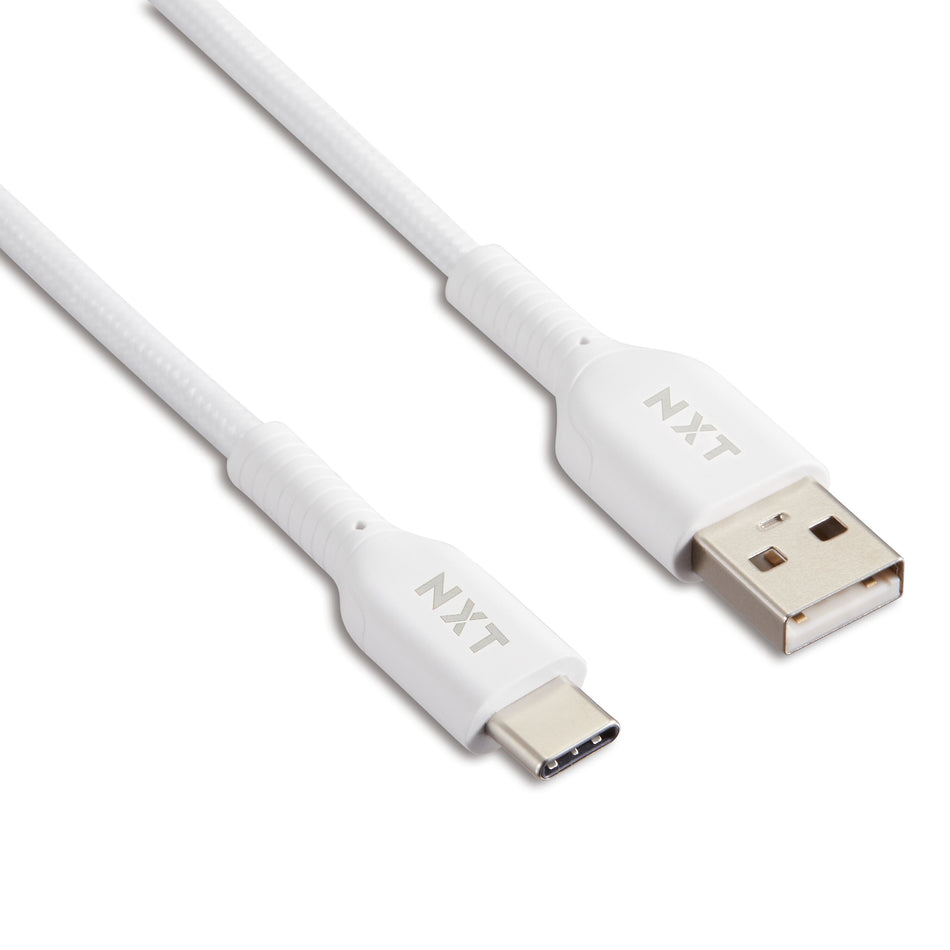 NXT Technologies™ 4 Ft. Braided USB-C to USB-A Cable, White