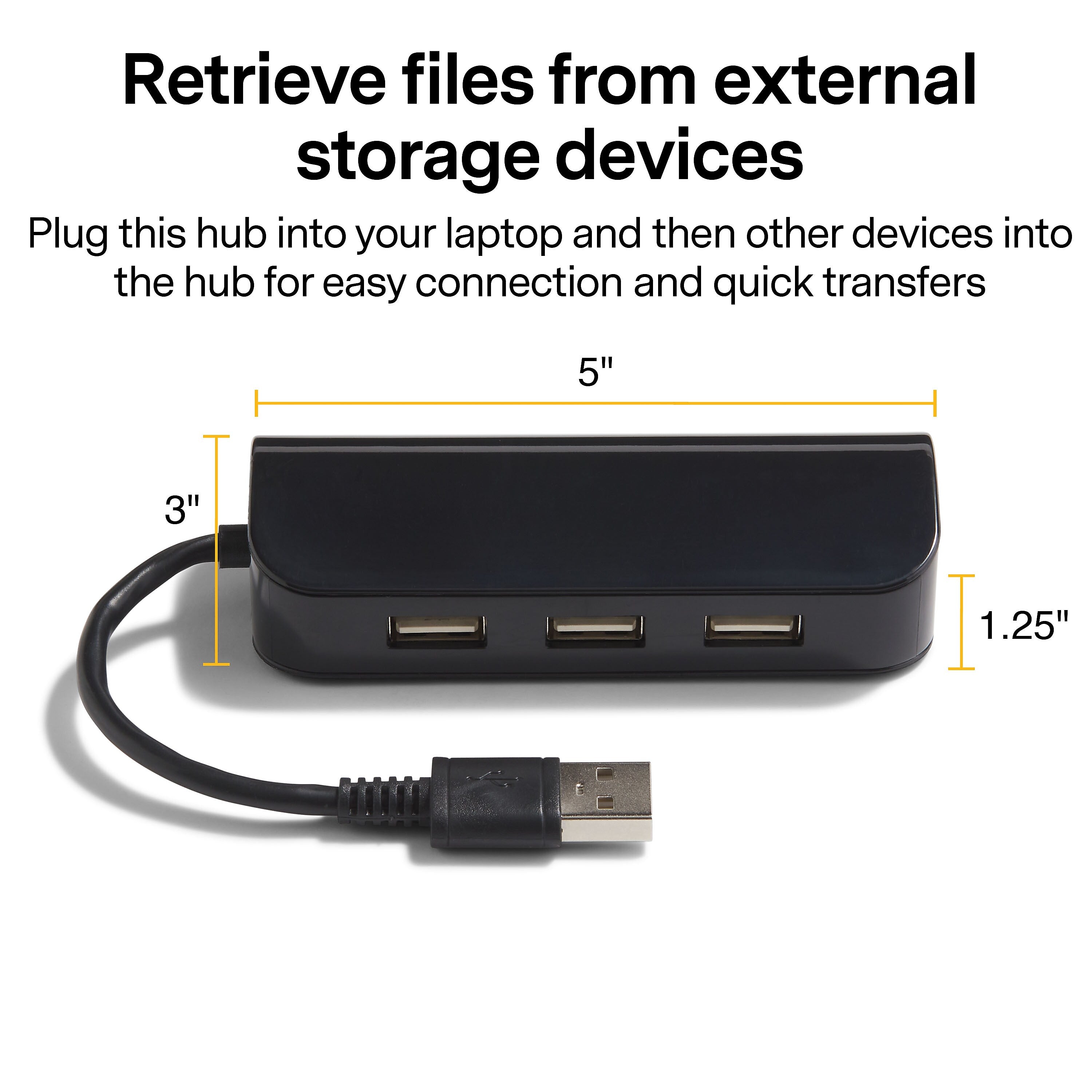 NXT Technologies™ 4-Port USB 2.0 Hub, Black