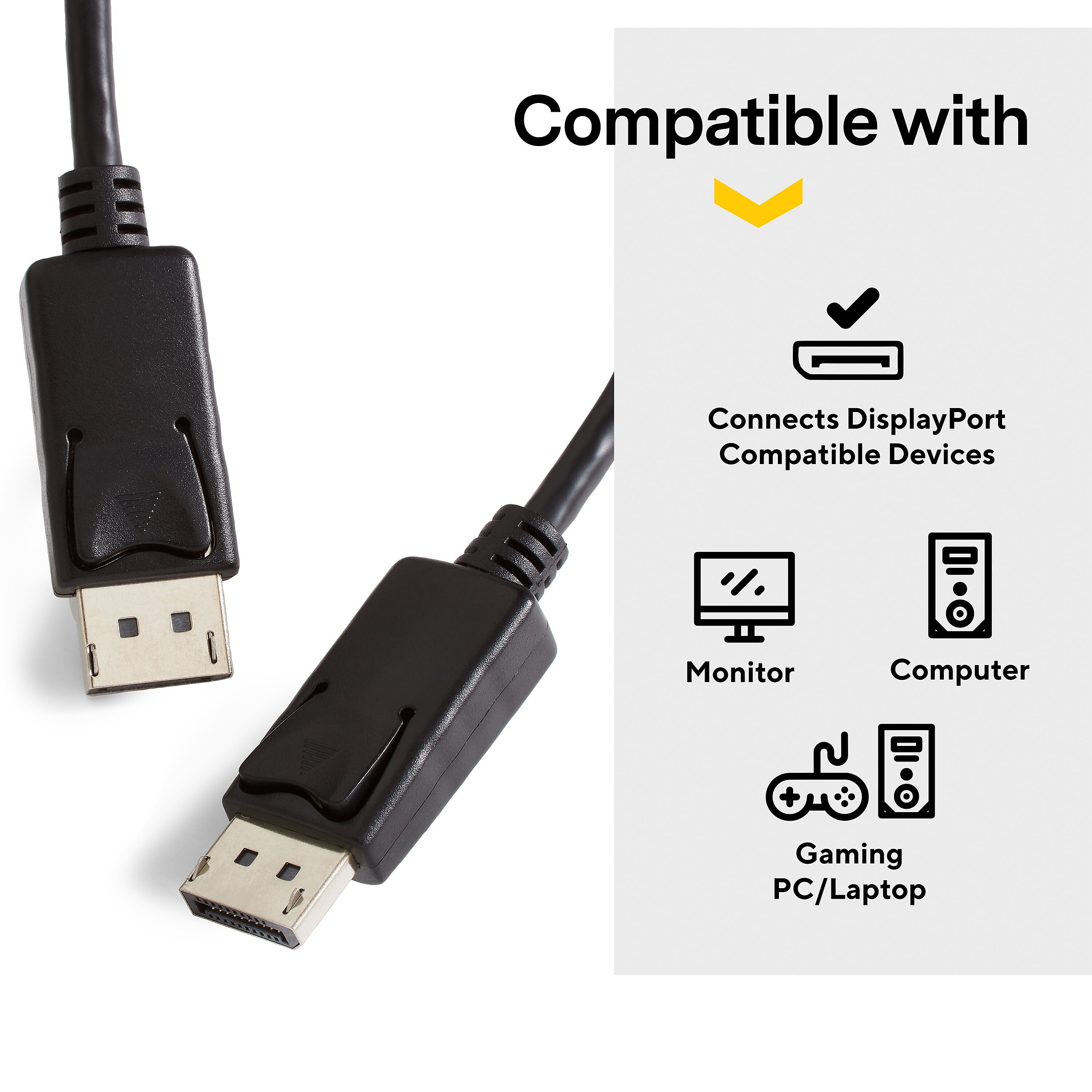 NXT Technologies™ 6' Display Port to Display Port Audio/Video Cable, Male to Male, Black