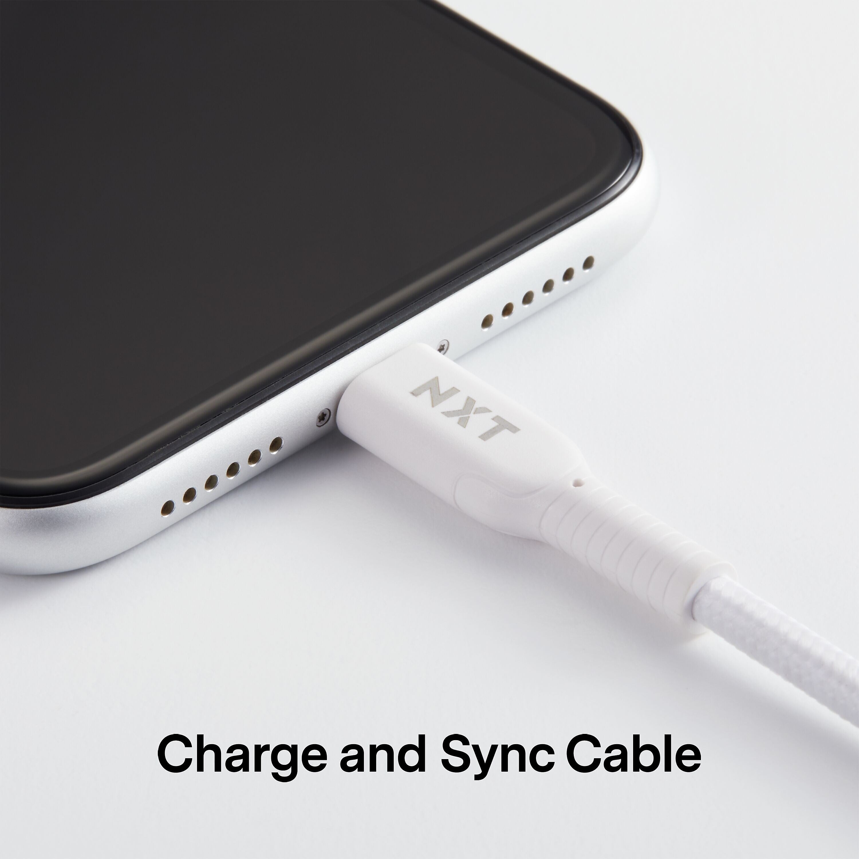 NXT Technologies™ 6 ft. Braided Lightning to USB-C Cable, White