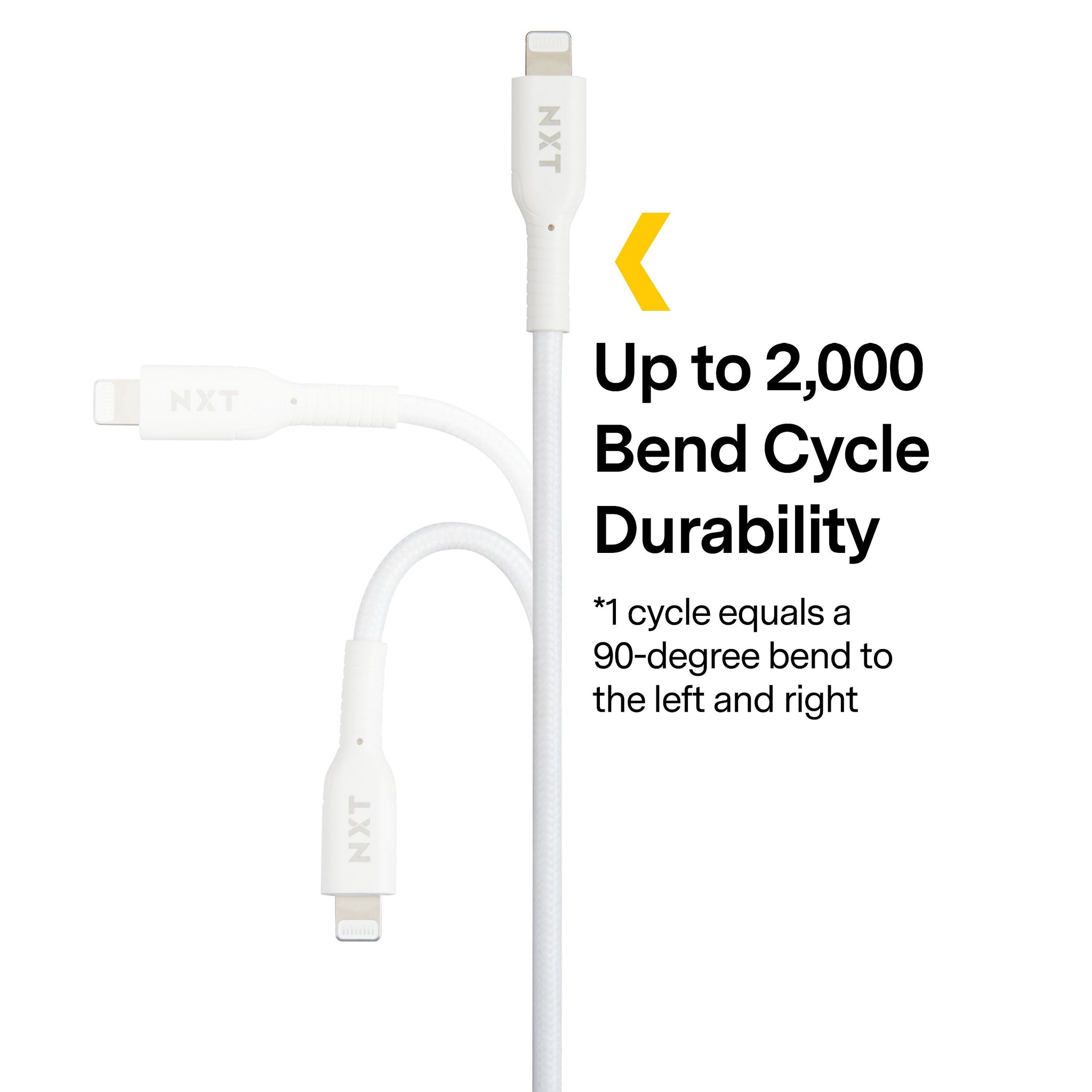 NXT Technologies™ 6 ft. Braided Lightning to USB-C Cable, White