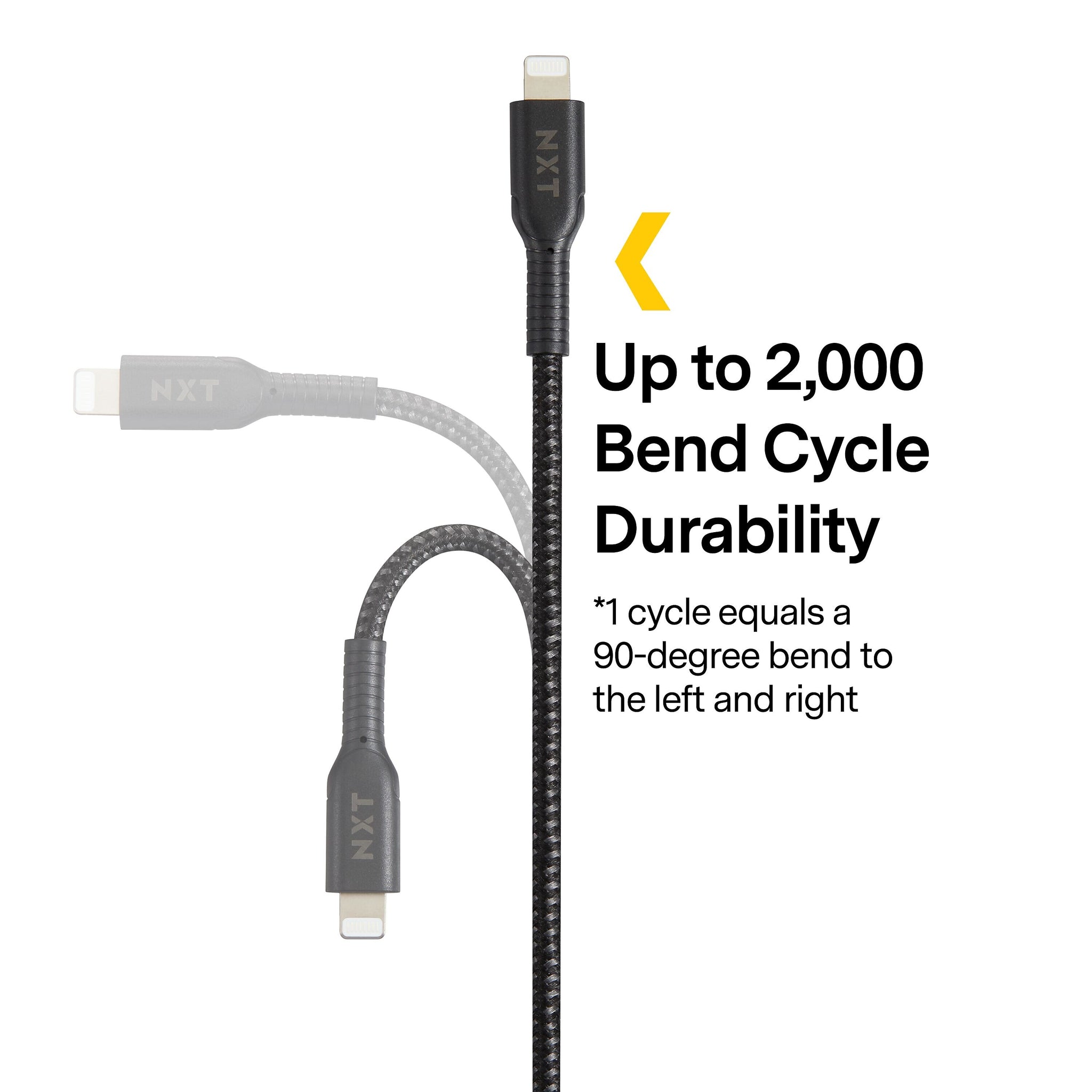 NXT Technologies™ 6 Ft. Braided Lightning to USB Cable, Black