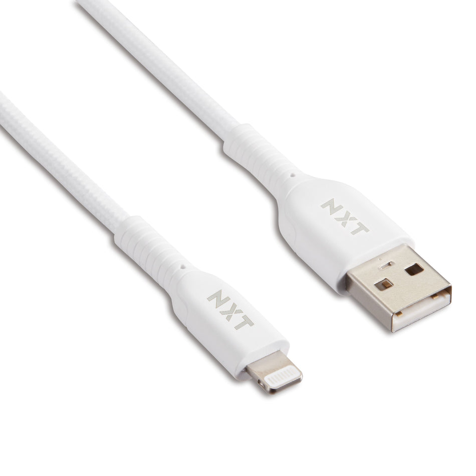 NXT Technologies™ 6 Ft. Braided Lightning to USB Cable, White