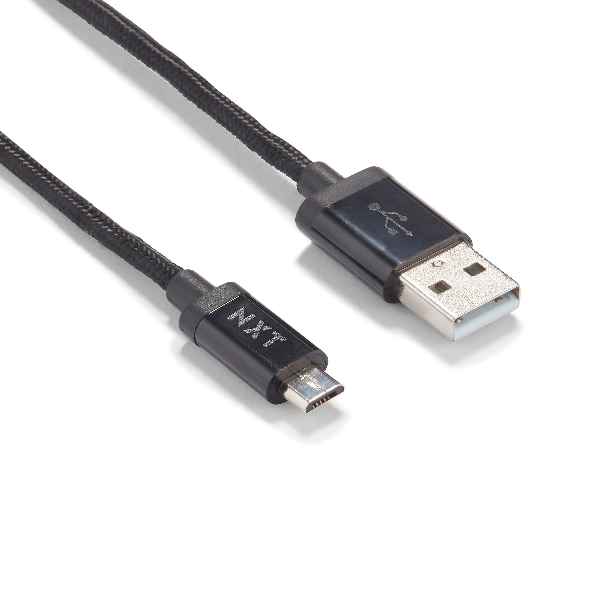 NXT Technologies 6 Ft. Braided USB-A to Micro-USB Charging Cable for Samsung/Android, Black