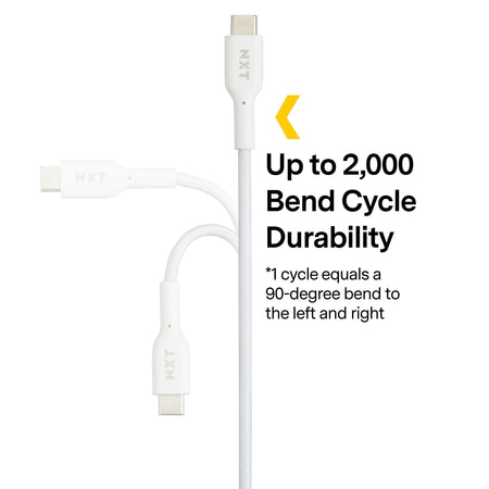 NXT Technologies™ 6 Ft. Braided USB-C to USB-A Cable, White