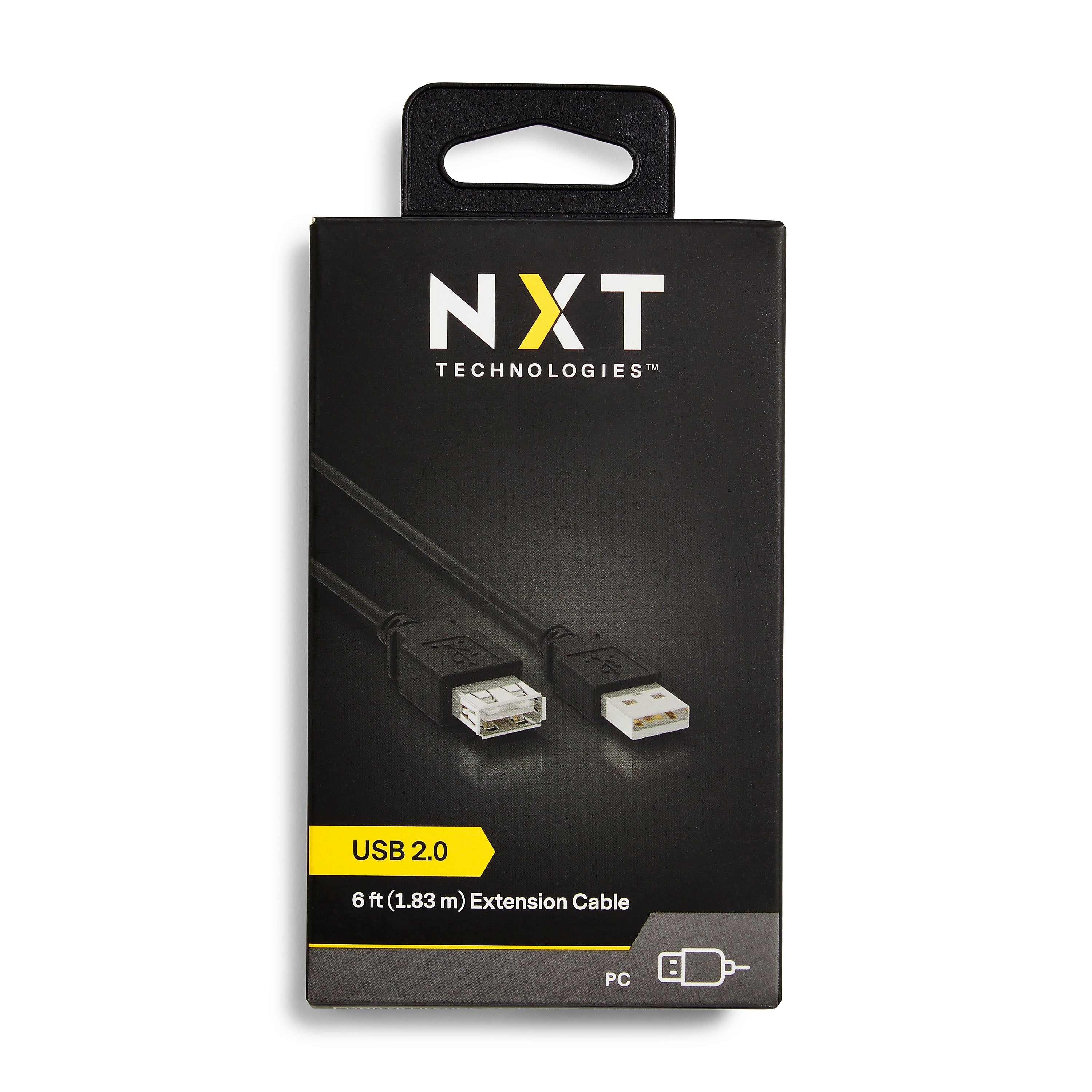 NXT Technologies™ 6' USB A Male/A Female, Black