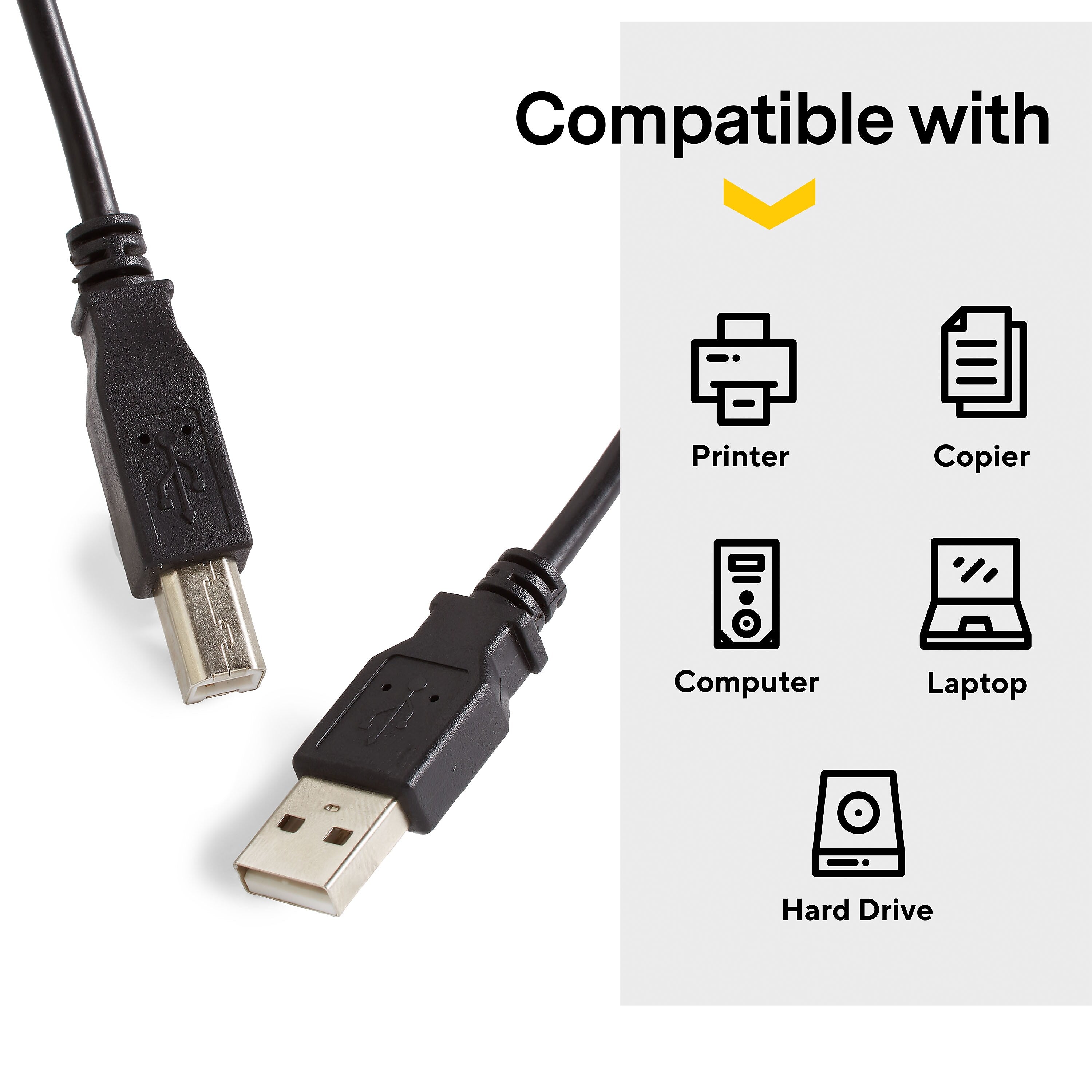 NXT Technologies™ 6' USB A Male/B Male, Black