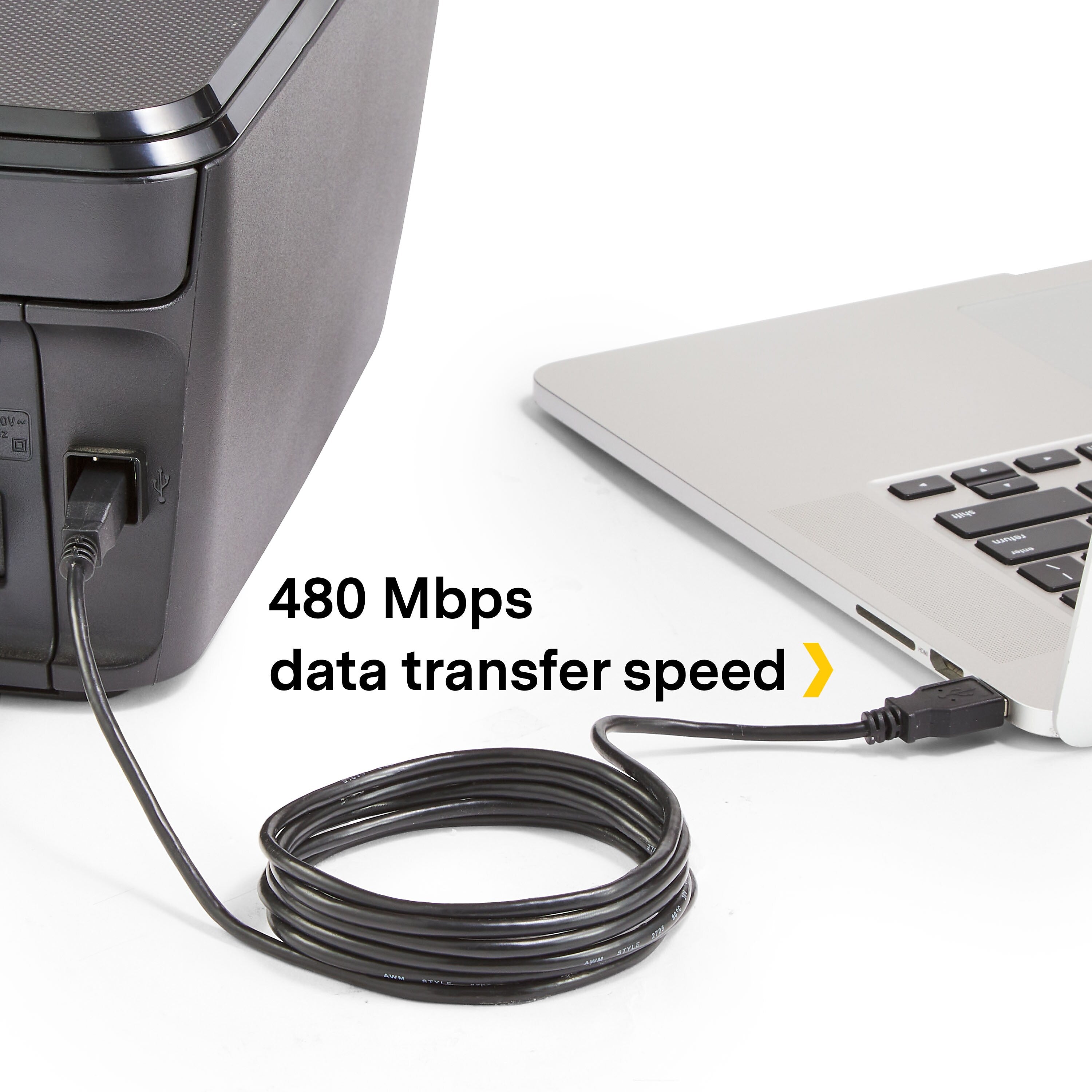NXT Technologies™ 6' USB A Male/B Male, Black
