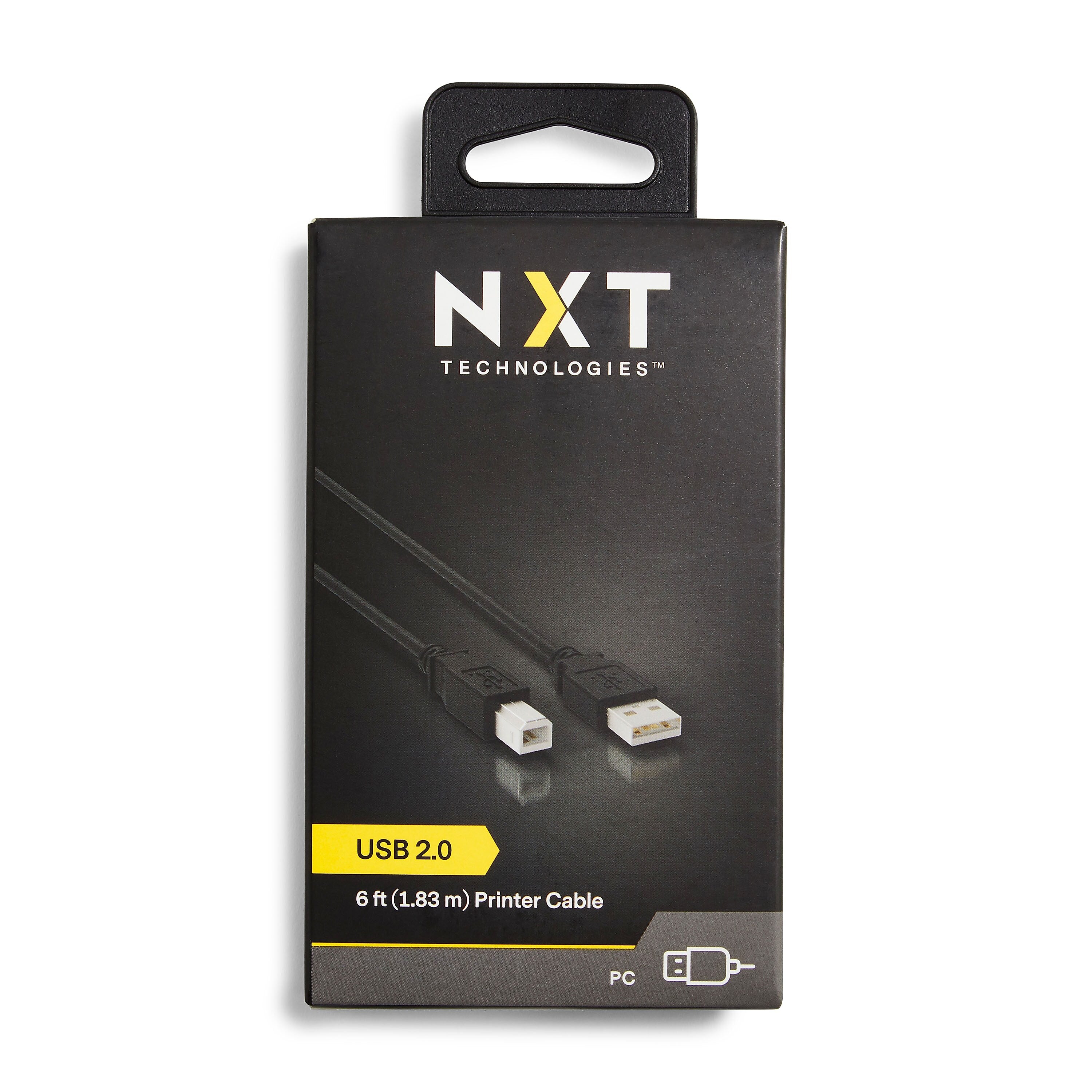 NXT Technologies™ 6' USB A Male/B Male, Black
