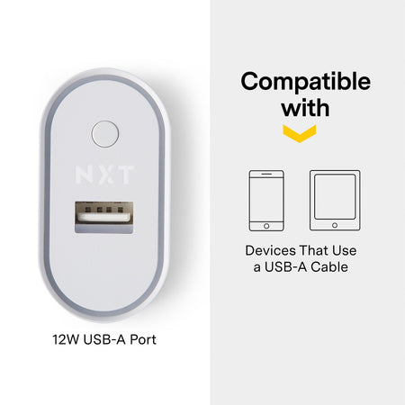 NXT Technologies™ Universal 1 USB Port Phone Charger, White