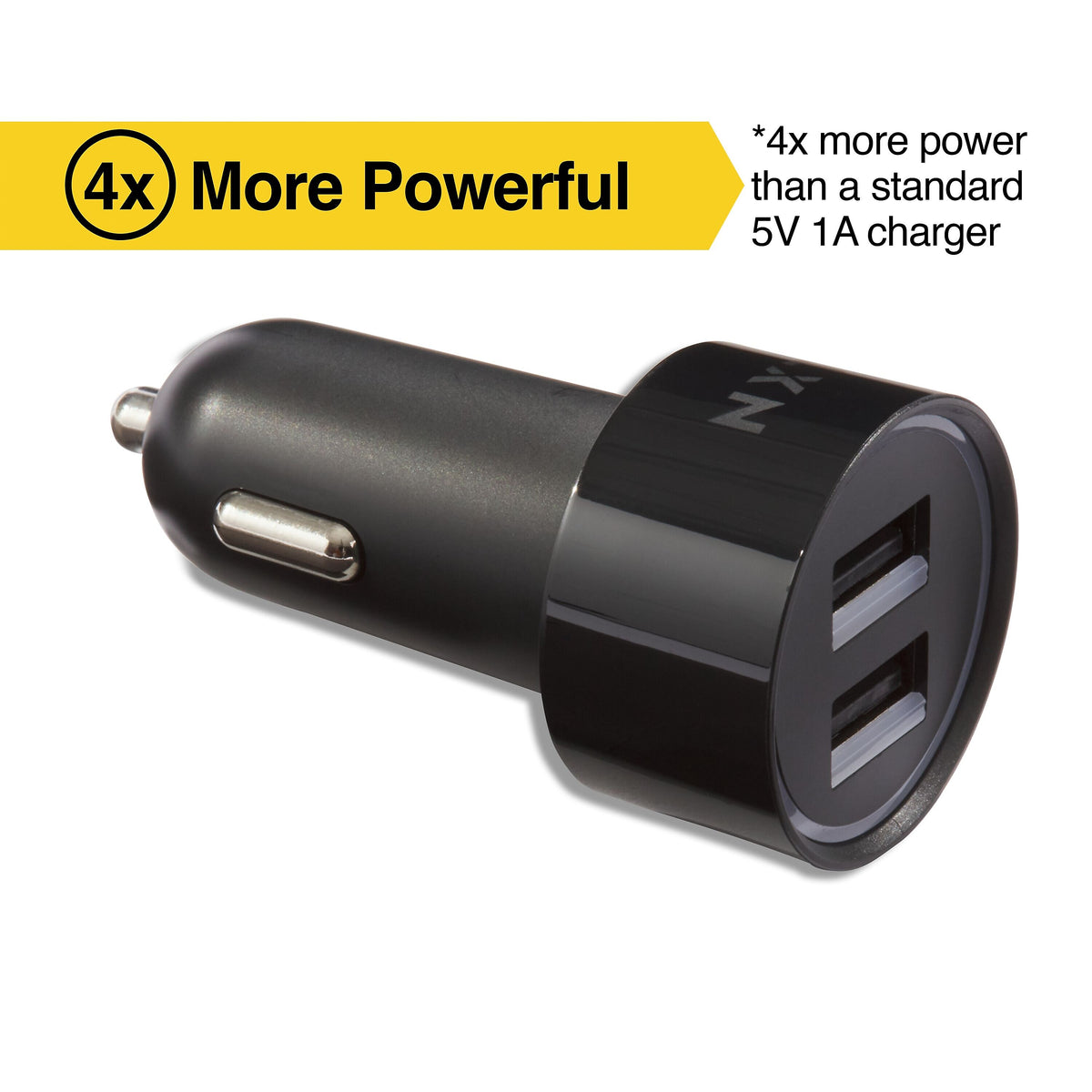 NXT Technologies™ Universal 2 USB Port Car Charger, Black