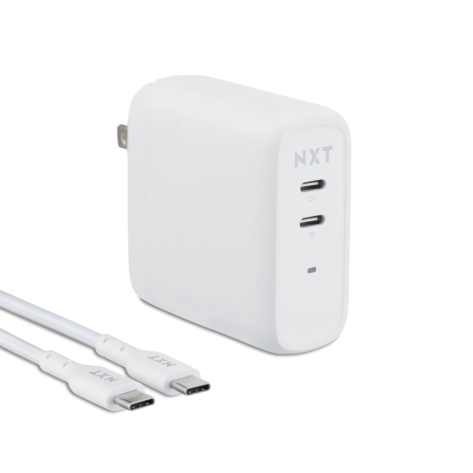 NXT Technologies™ Universal USB-C/USB-A Wall Charger with USB-C Cable, White