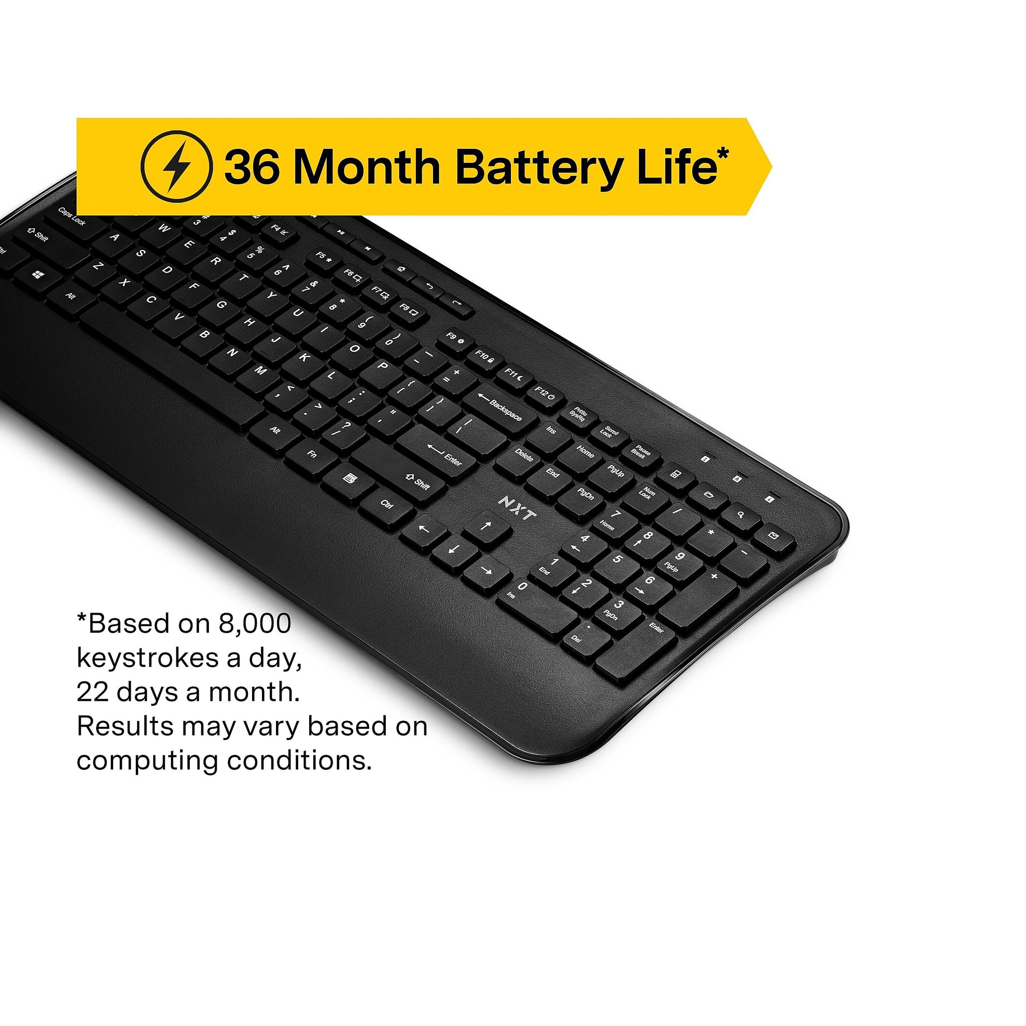 NXT Technologies™ Wireless Comfort Keyboard, Black