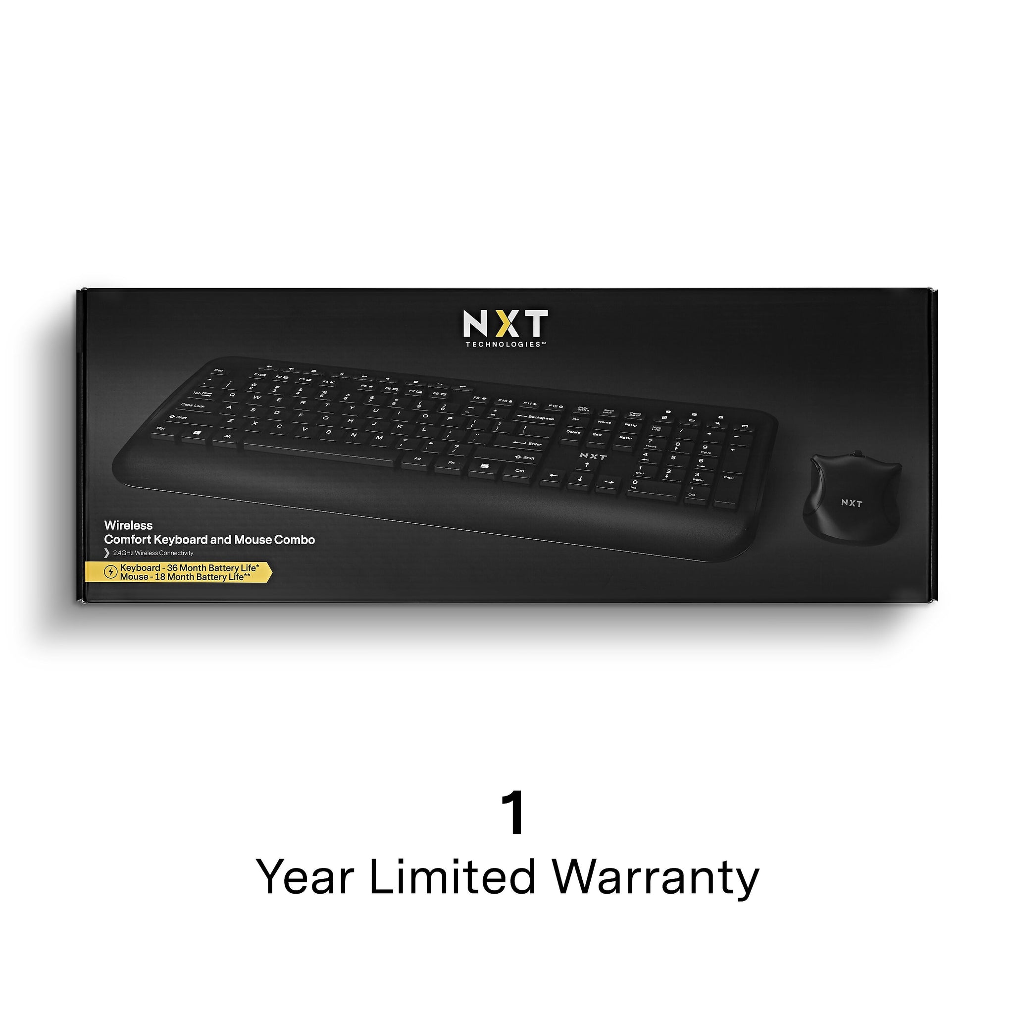 NXT Technologies™ Wireless Keyboard and Optical Mouse Combo, Black