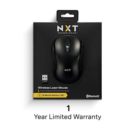 NXT Technologies™ Wireless Laser USB Mouse, Black