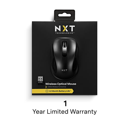 NXT Technologies™ Wireless Optical USB Mouse, Black