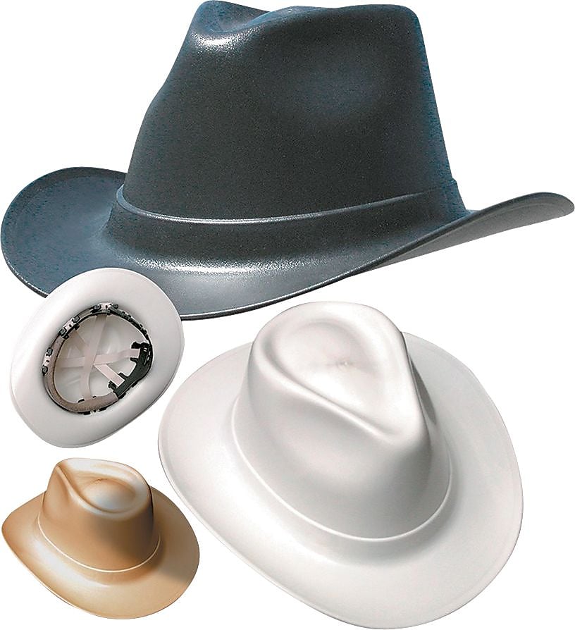 OccuNomix 6-Point Ratchet Suspension Full Brim Hard Hat, Tan