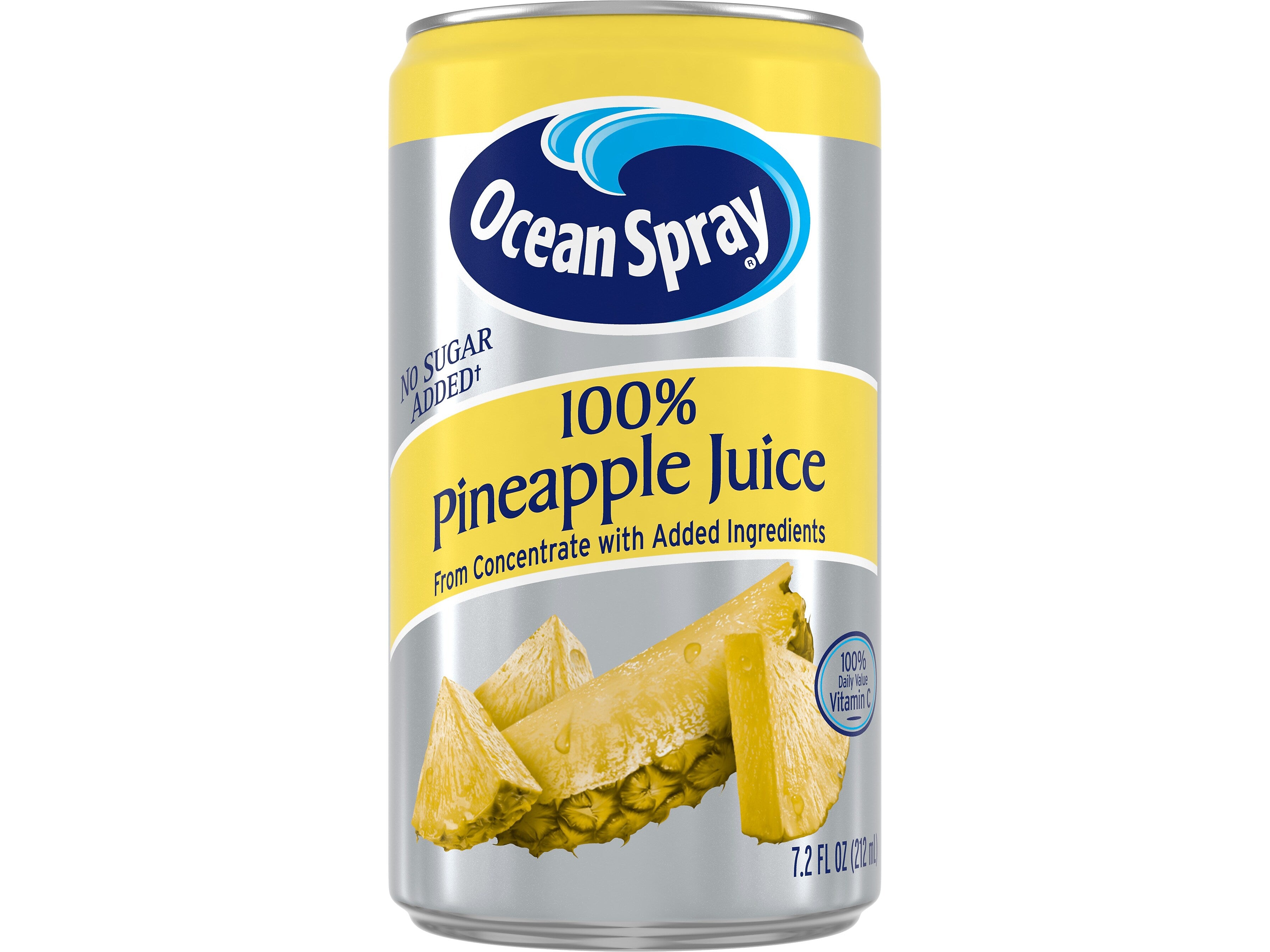 Ocean Spray 100% Pineapple Juice, No Sugar Added, 7.2 fl. oz., 24 Cans/Carton