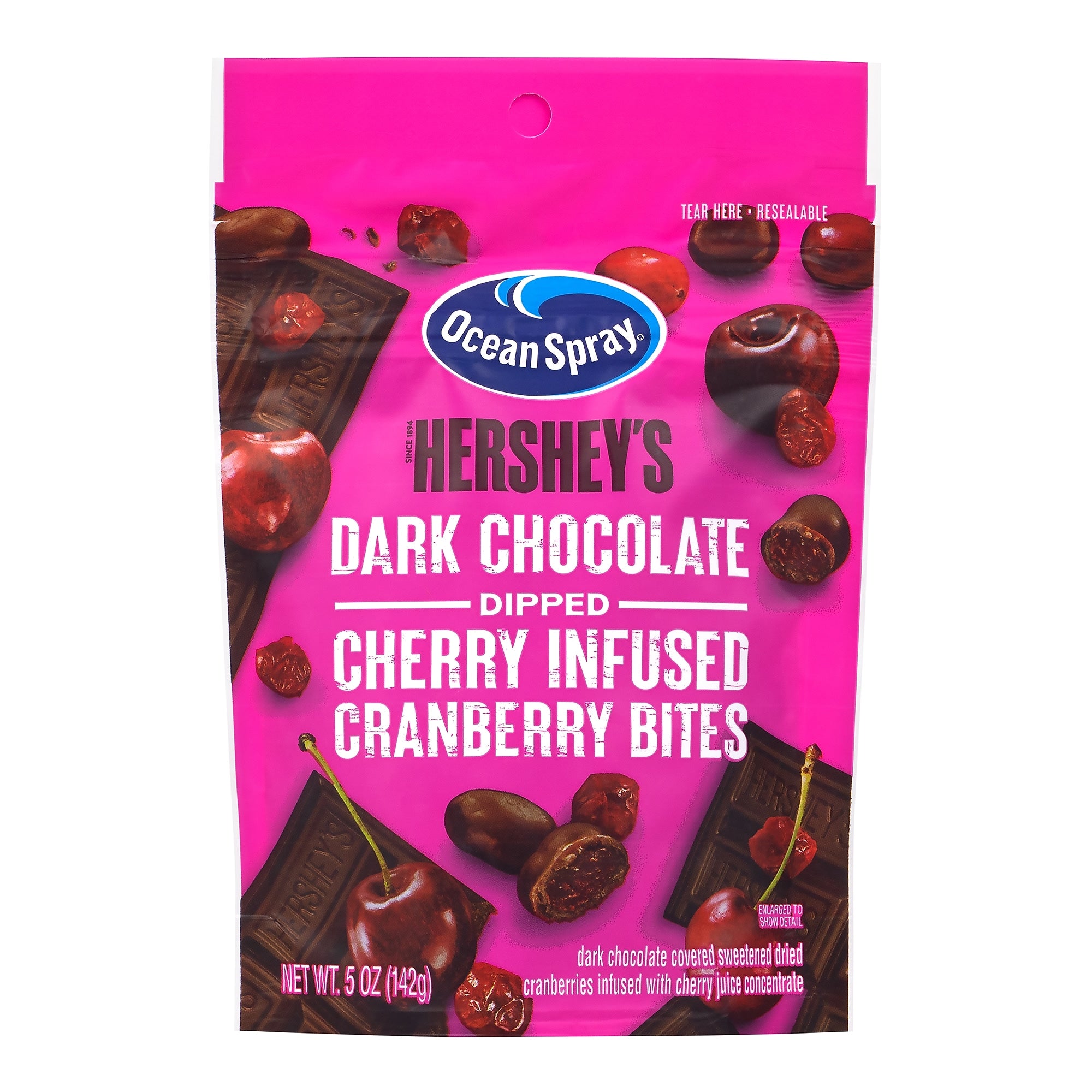 Ocean Spray/Hershey's Dark Choc Dipped Cherry Infused Cranberry Bites, 5.0 oz, 12/Pack