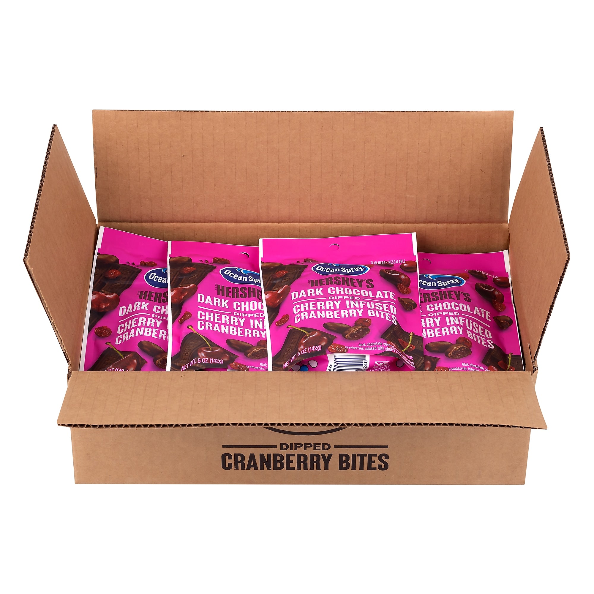 Ocean Spray/Hershey's Dark Choc Dipped Cherry Infused Cranberry Bites, 5.0 oz, 12/Pack