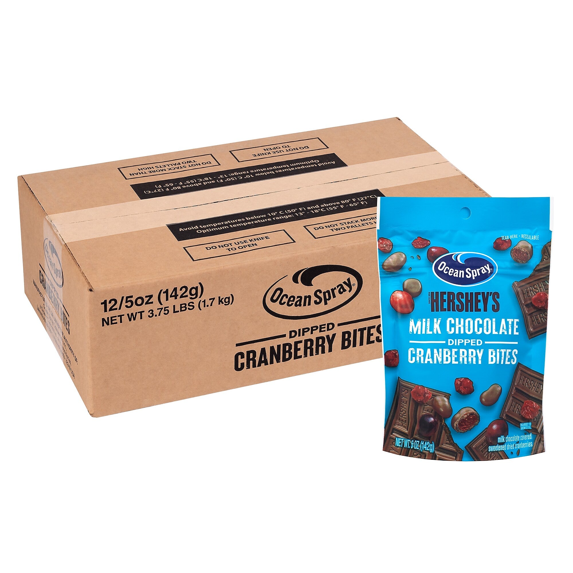 Ocean Spray/Hershey's Milk Choc Dipped Cranberry Bites, 5.0 oz, 12/Pack