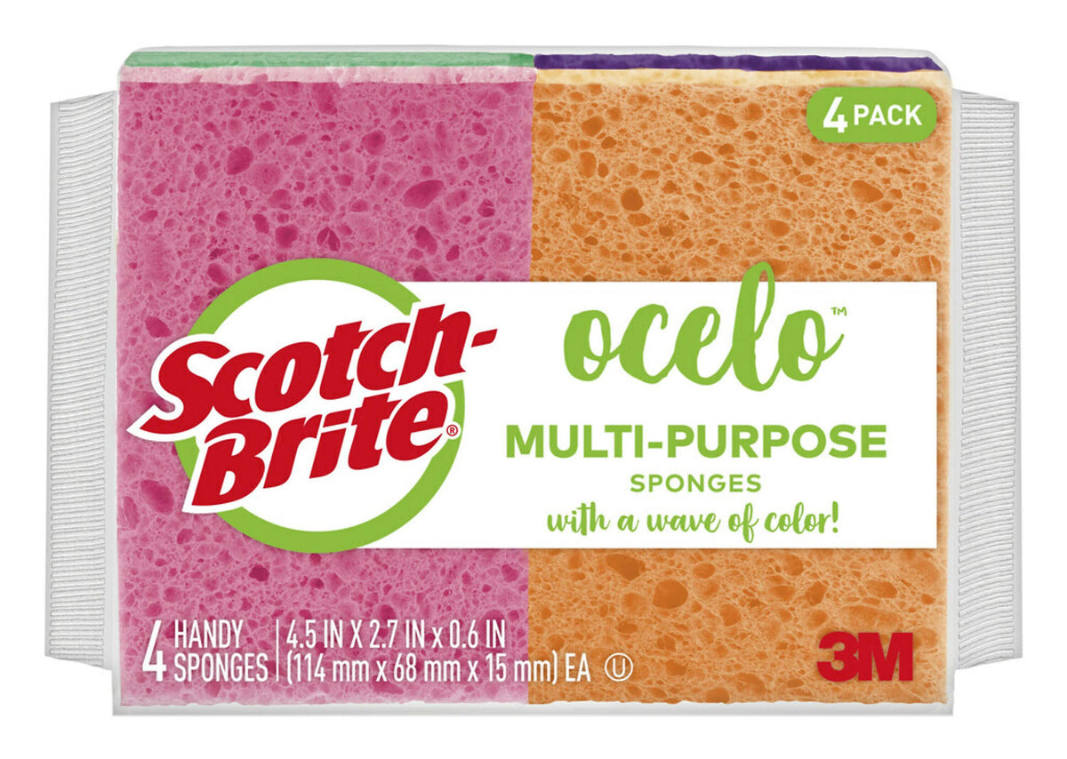 Ocelo Handy Multi-Purpose Sponge, 4/Pack