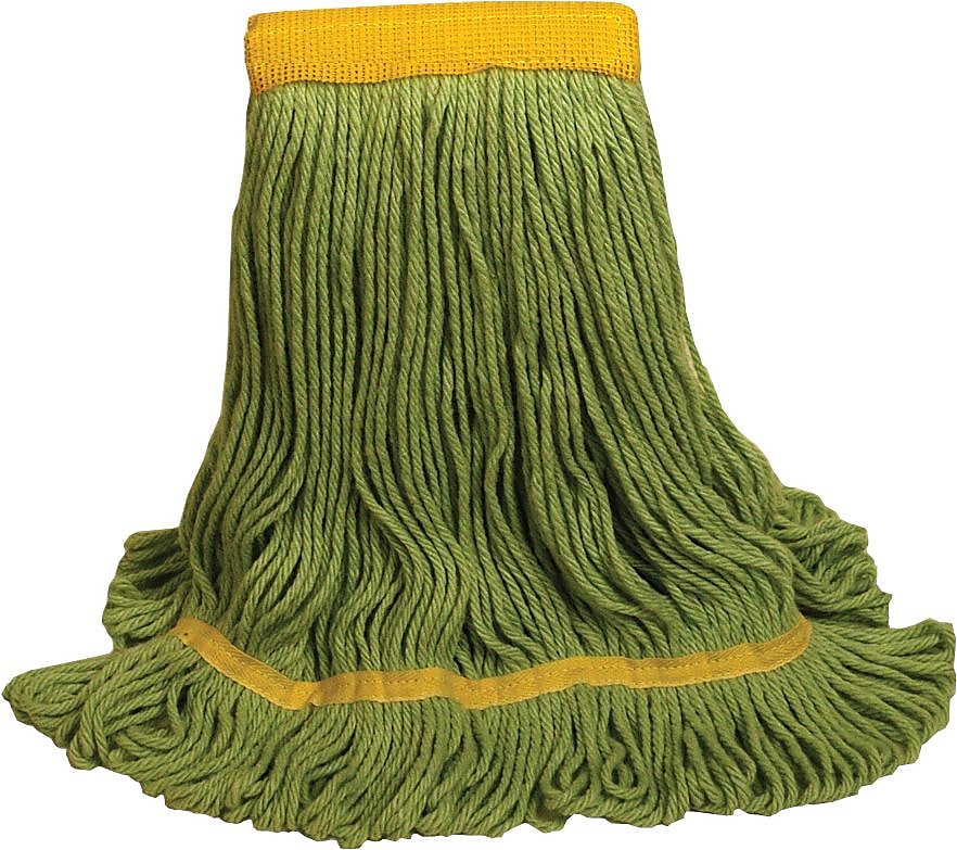 O'Dell 1200 Series Medium Recycled PET Mop Head, 5" Headband, Green