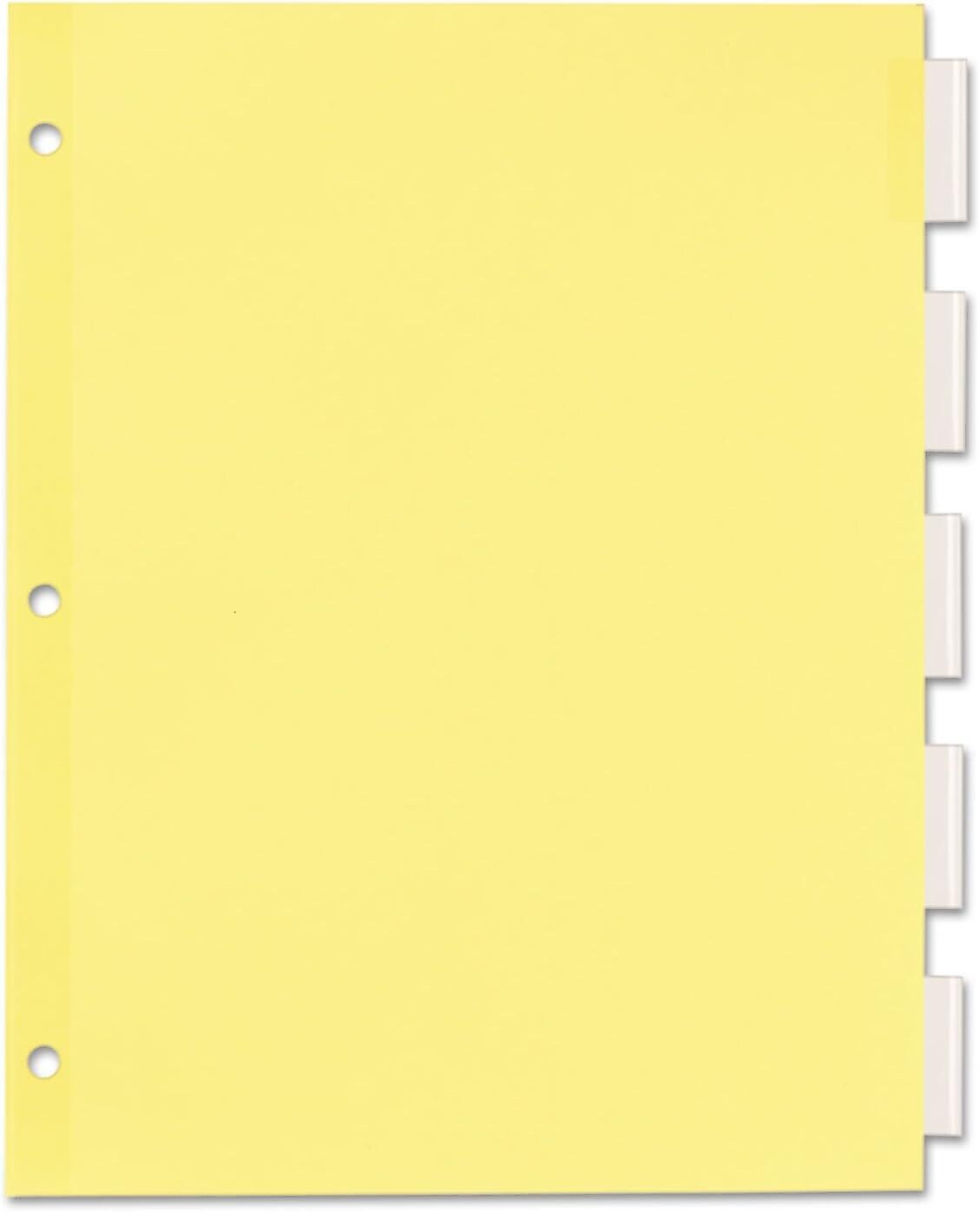 Office Essentials Insertable Paper Dividers, 5 Tabs, Clear