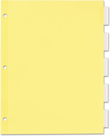 Office Essentials Insertable Paper Dividers, 5 Tabs, Clear