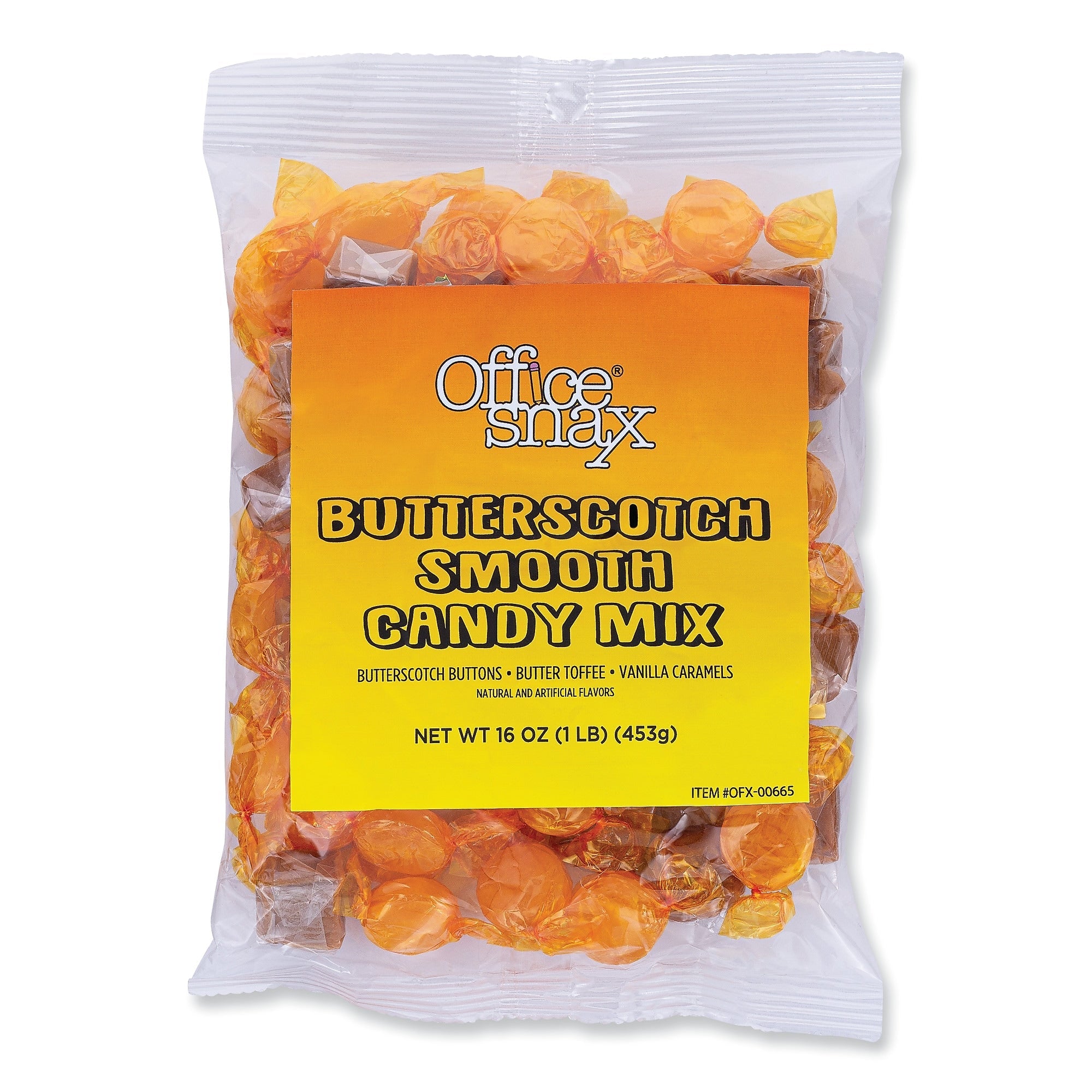Office Snax® Candy Assortments, Butterscotch Smooth Candy Mix, 1 lb Bag