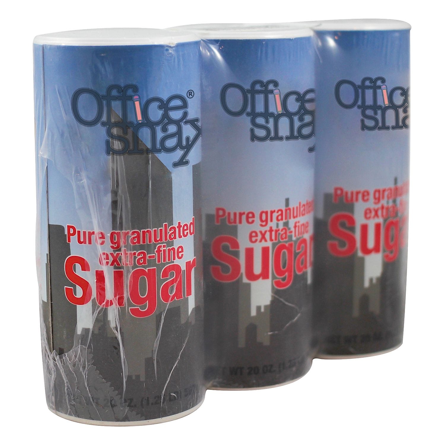 Office Snax Reclosable Canister Of Sugar, 20 Oz, 3/pack