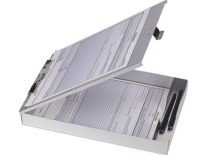 Officemate Aluminum Storage Clipboard, Silver