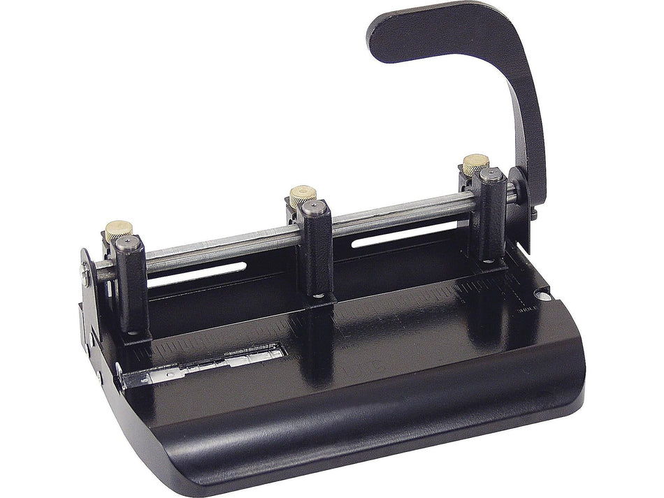 Officemate Heavy Duty Adjustable 2-3 Hole Punch with Lever Handle, 32 Sheet Capacity, Black