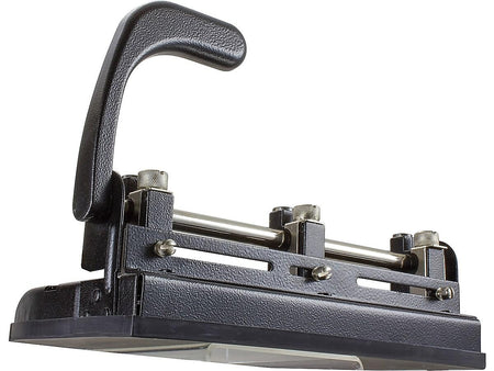 Officemate Heavy Duty Adjustable 2-3 Hole Punch with Lever Handle, 32 Sheet Capacity, Black