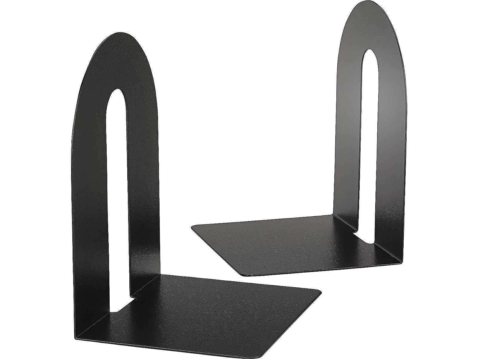 Officemate Heavy Duty Steel Book Ends, 10"H, Black