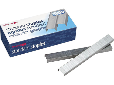 Officemate Standard Staples, 1/4" Leg Length, 5000/Box