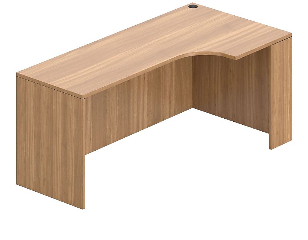 Offices To Go Superior Laminate Credenza with Corner Extension, Autumn Walnut Laminate
