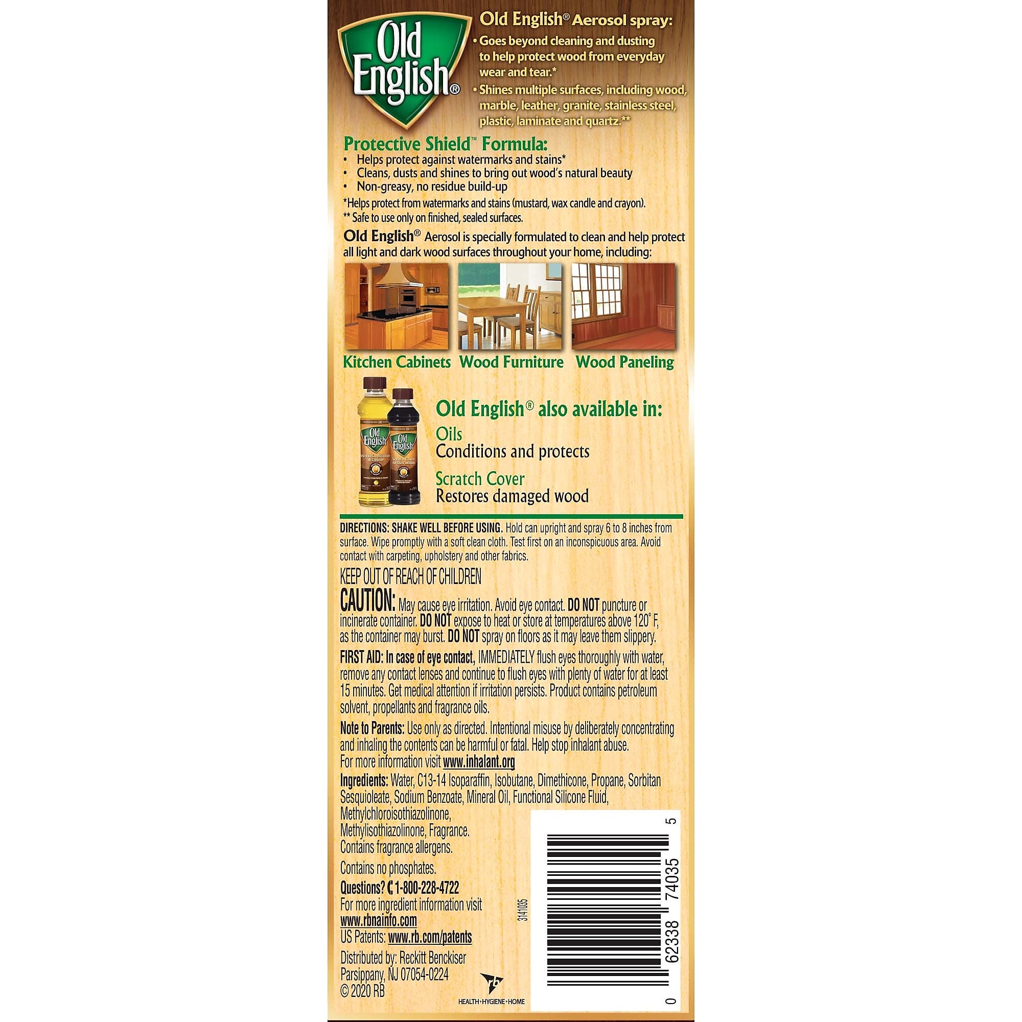 Old English Furniture Polish, Fresh Lemon, 12.5 Oz.