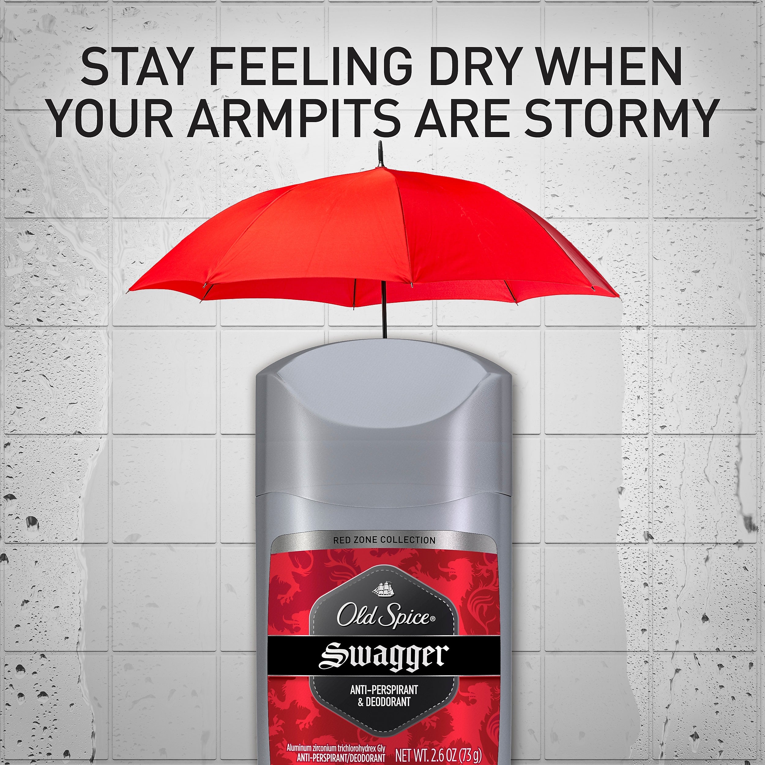 Old Spice Red Collection Swagger Antiperspirant and Deodorant for Men, .5 oz., 24/Carton