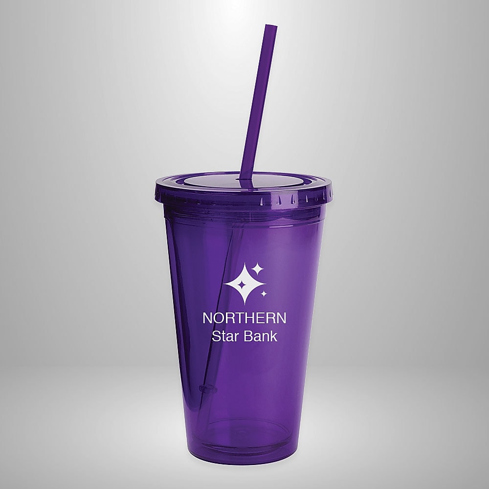 Oli 16 oz Tumbler with Straw, Qty 24