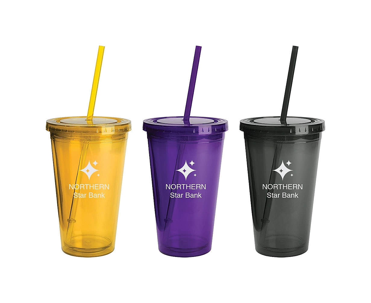 Oli 16 oz Tumbler with Straw, Qty 48