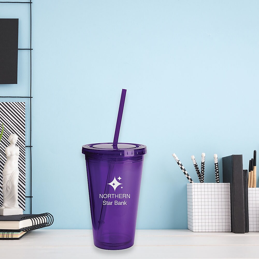 Oli 16 oz Tumbler with Straw, Qty 72
