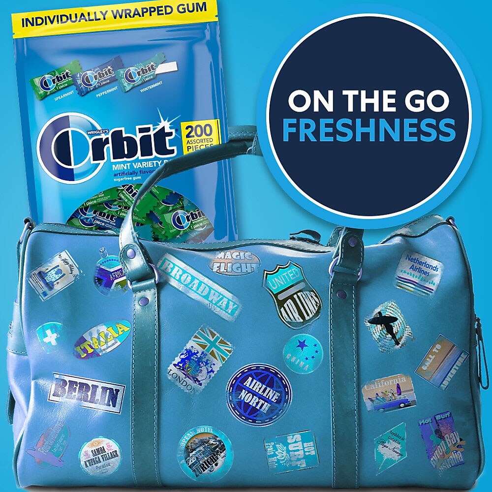 Orbit Mint Sugar Free Gum, Assorted Flavors, 13.4 oz., 200 Pieces/Pack, 200/Pack