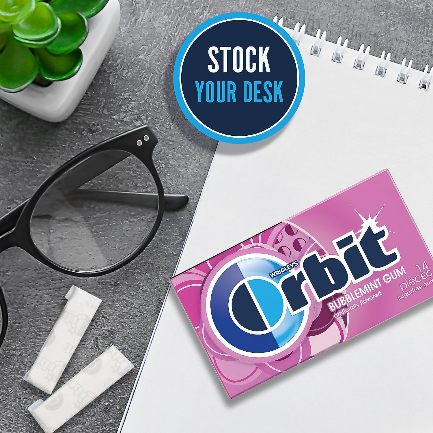 Orbit Sugar Free Gum, Bubblemint, 12/Box
