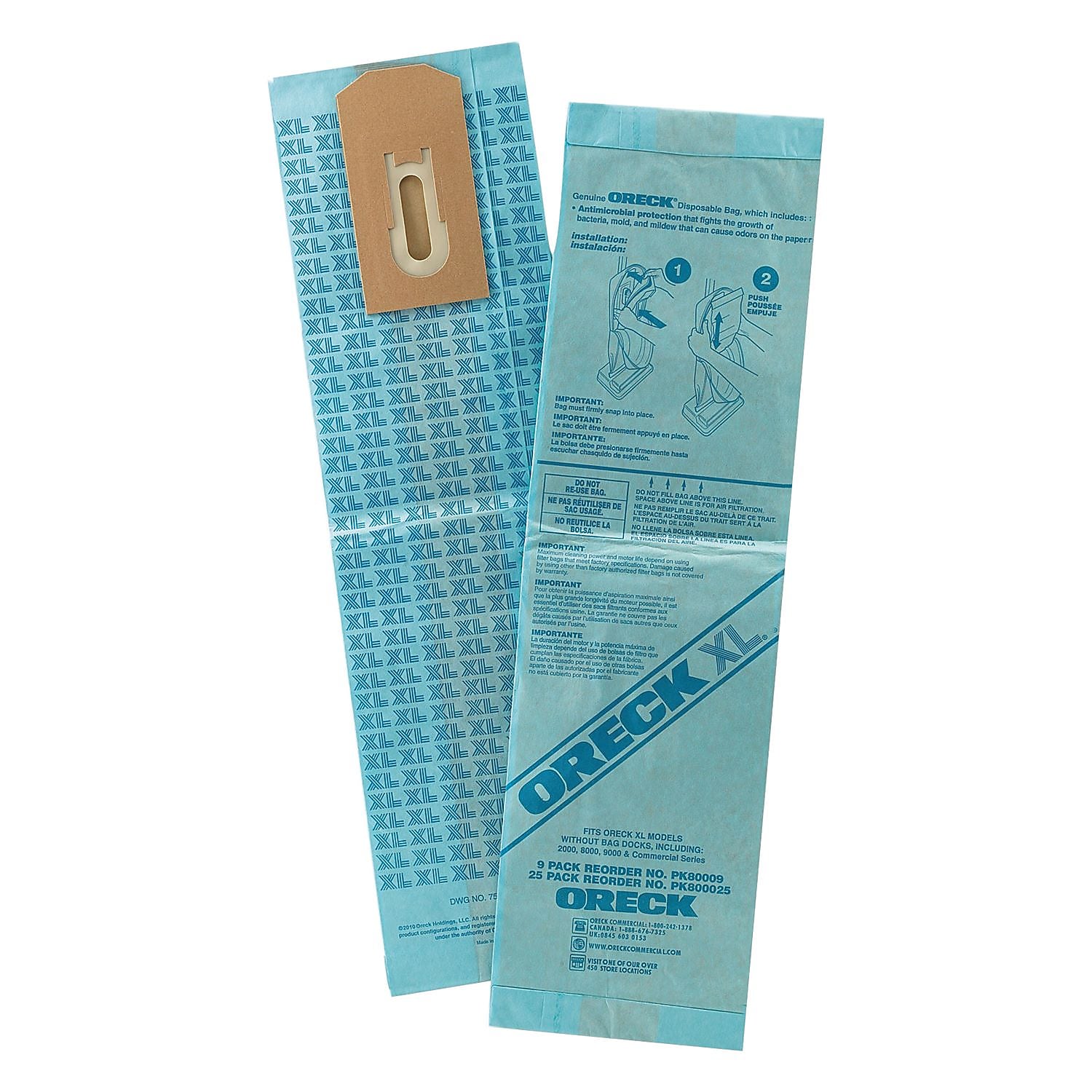 Oreck Commercial Disposable Vacuum Bags, Xl Standard Filtration, Pack of 25
