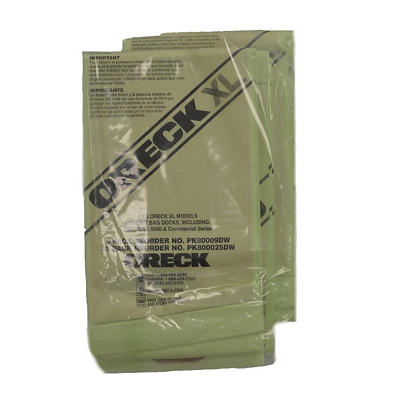 Oreck Commercial XL Upright Type CC Filtration Vacuum Bags, Green, 25/Pack