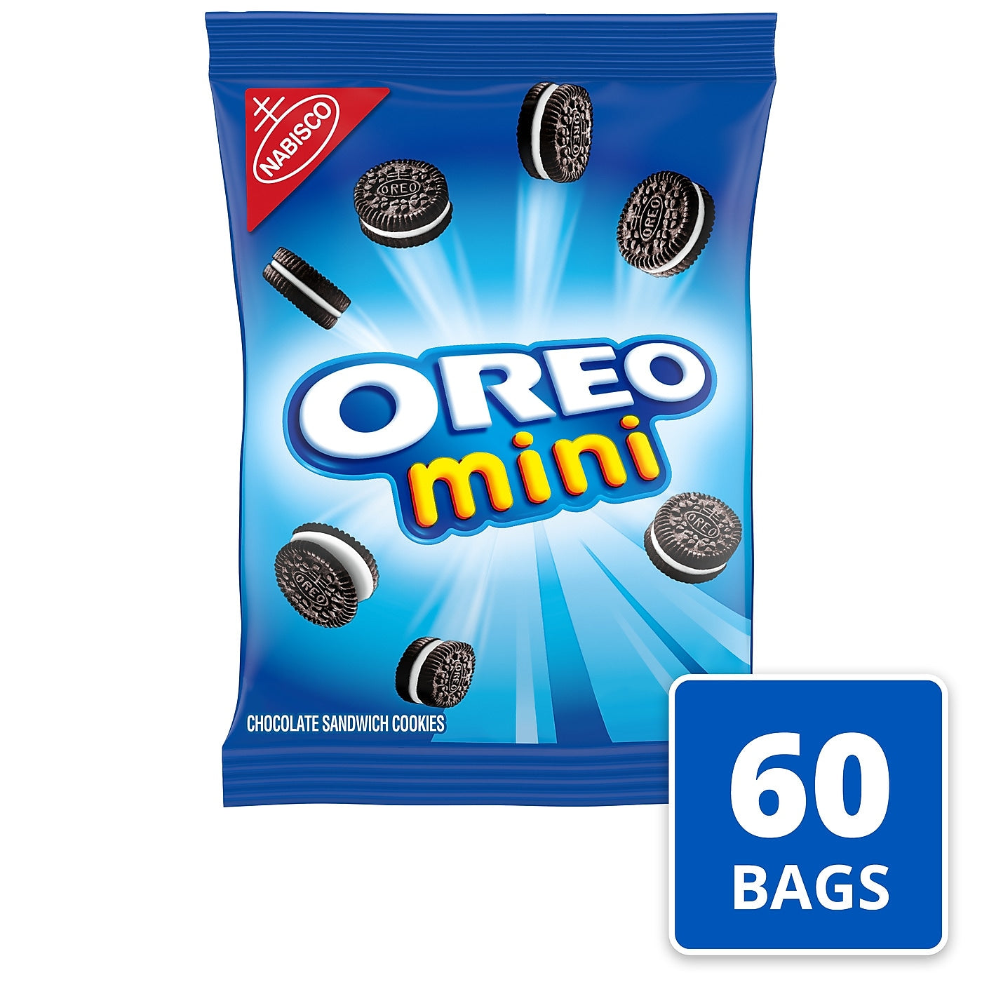 Oreo Mini Oreo Chocolate Sandwich Cookies, 1.5 oz, 60/Carton