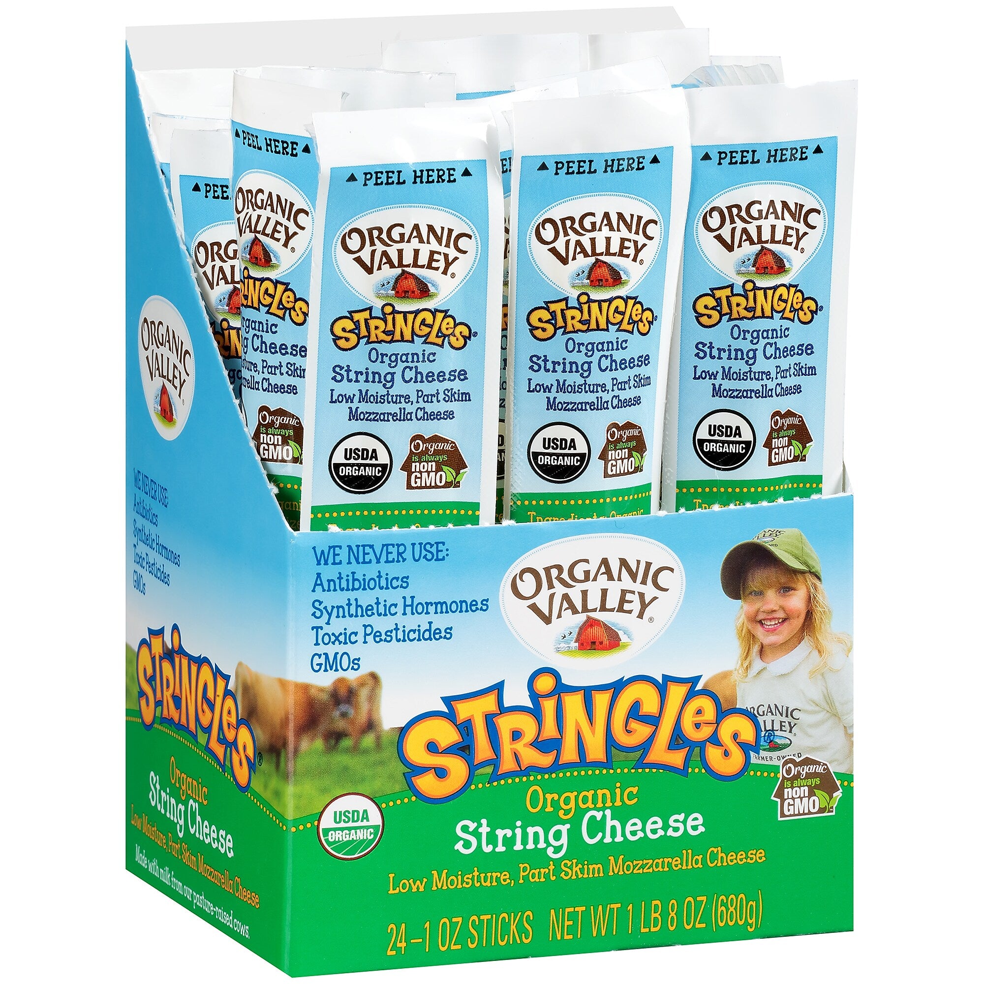 Organic Valley Mozzarella String Cheese, 24/Each