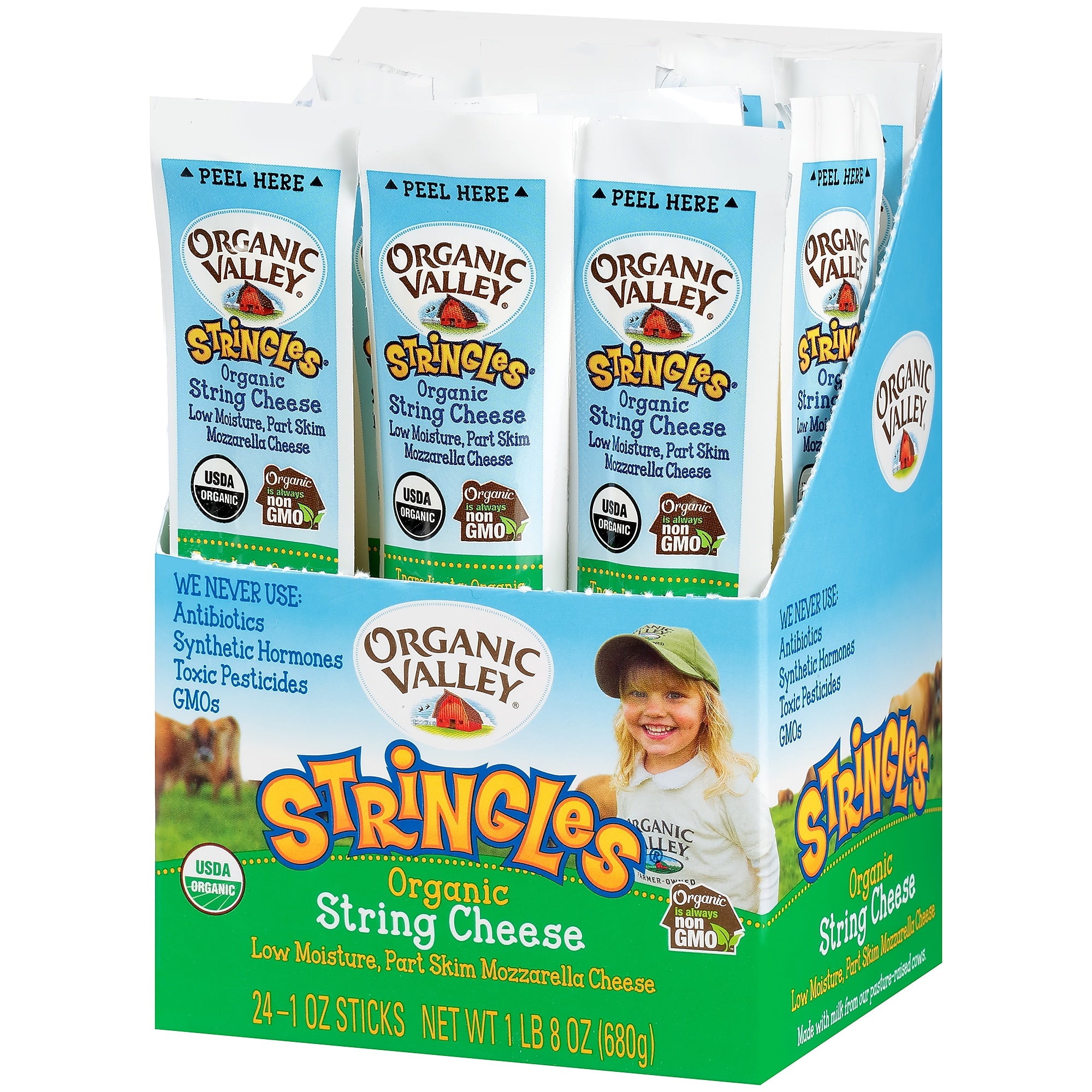Organic Valley Mozzarella String Cheese, 24/Each