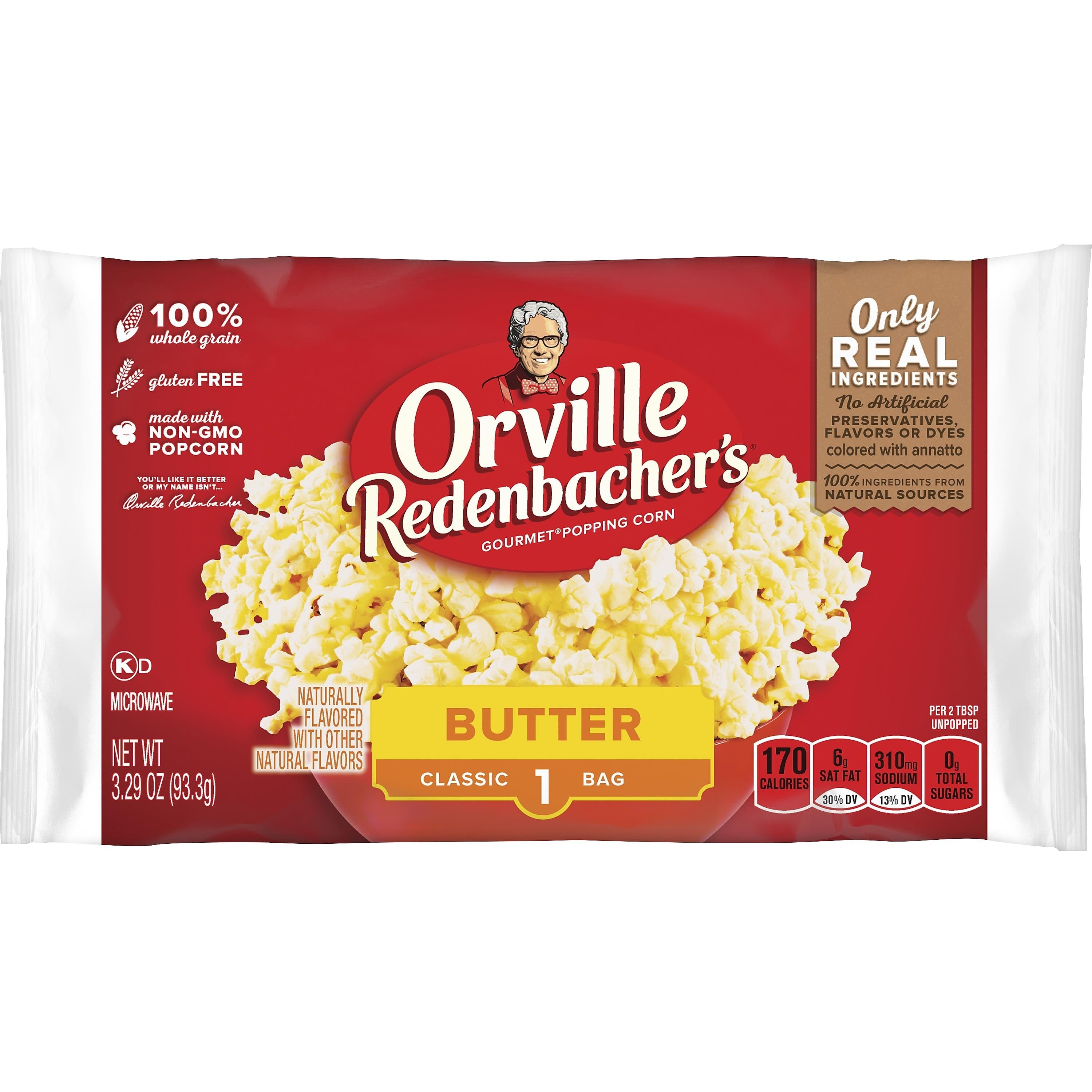 Orville Redenbacher's Butter Popcorn Kernels, 3.29 oz., 36/Box